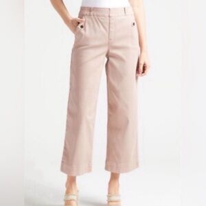SPANX Stretch Twill Cropped Casual Wide Leg Pants Blush Pink Size Medium Tall